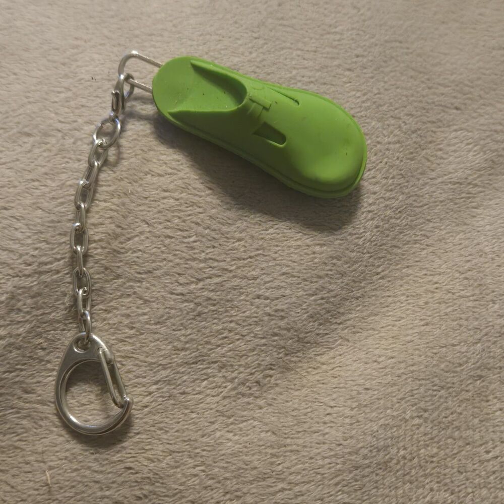 Alegria Shoes Keychain Green Rubber Shoe with Metal Key Chain and Hook